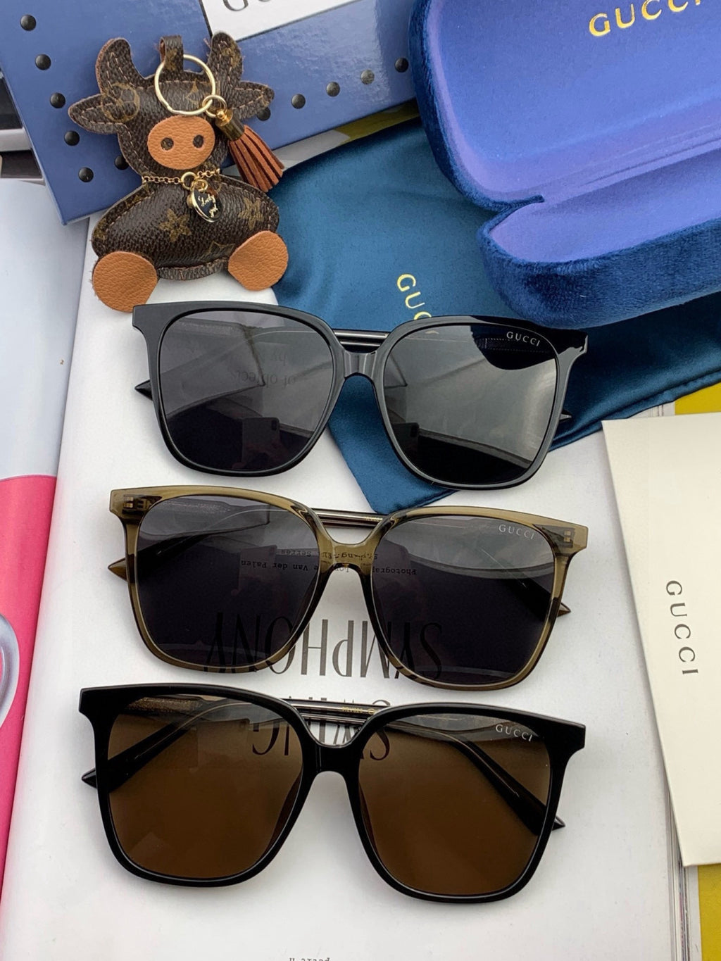 Gucci G002 Polarized Square Brown Lens Sunglasses for Men & Women - detail image 7