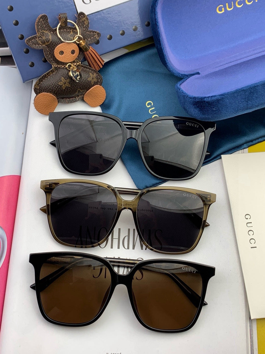 Gucci G002 Polarized Square Brown Lens Sunglasses for Men & Women - detail image 7