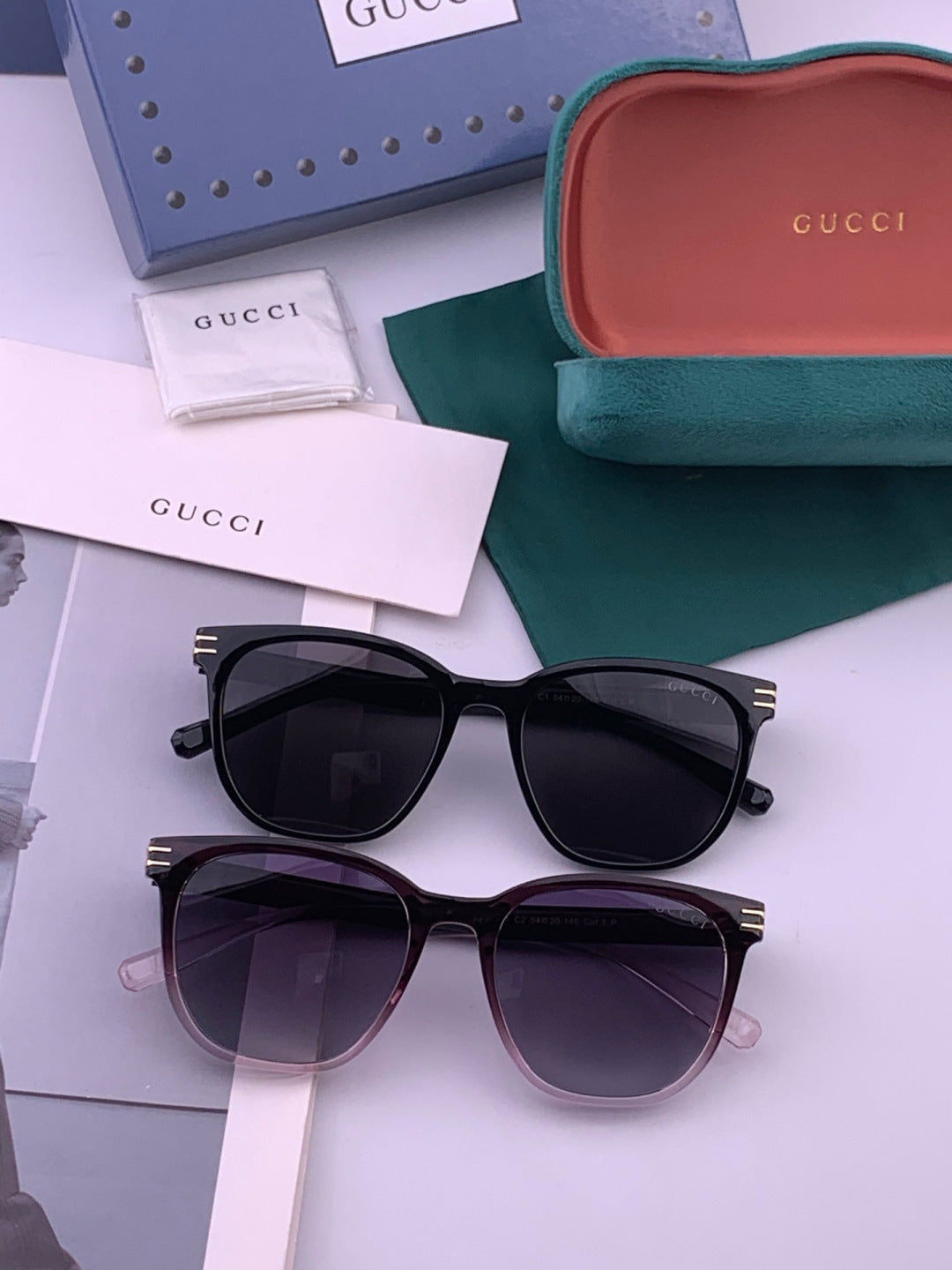 Gucci G17723 Round Black Lens Sunglasses for Men & Women - detail image 8