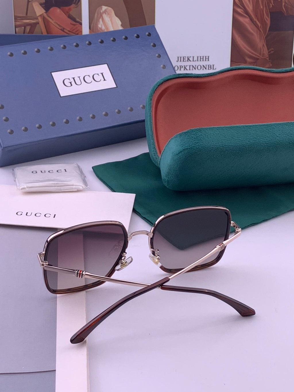 Gucci G1640 Polarized Round Brown Lens Sunglasses for Women - detail image 5