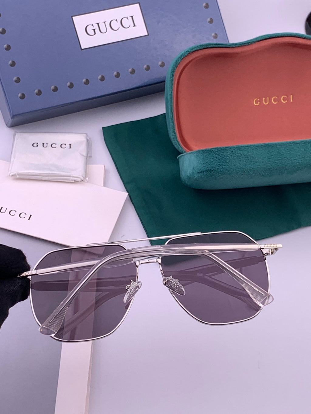 Gucci G4202 Polarized Aviator Orange Lens Sunglasses for Men & Women - detail image 6