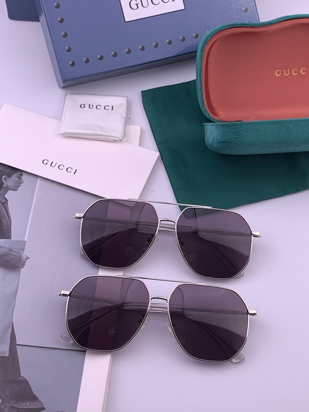 Gucci G4202 Polarized Aviator Orange Lens Sunglasses for Men & Women - detail image 7