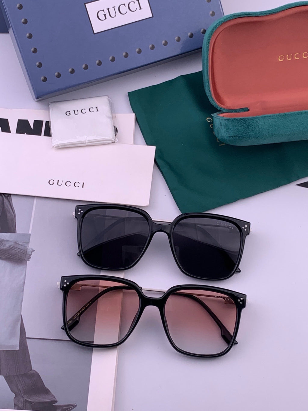 Gucci G7108 Polarized Square Brown Lens Sunglasses for Women - detail image 7