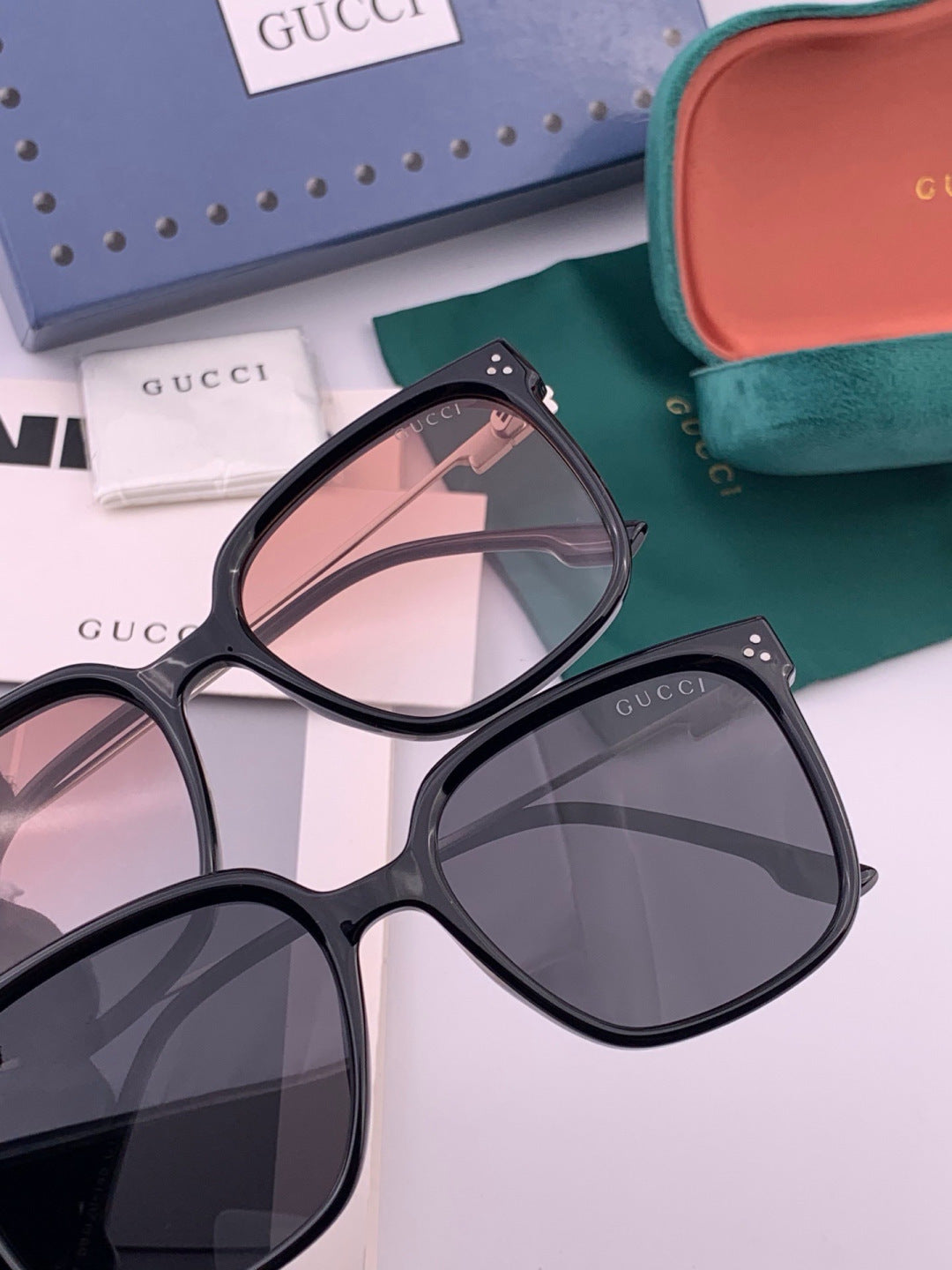 Gucci G7108 Polarized Square Brown Lens Sunglasses for Women - detail image 5