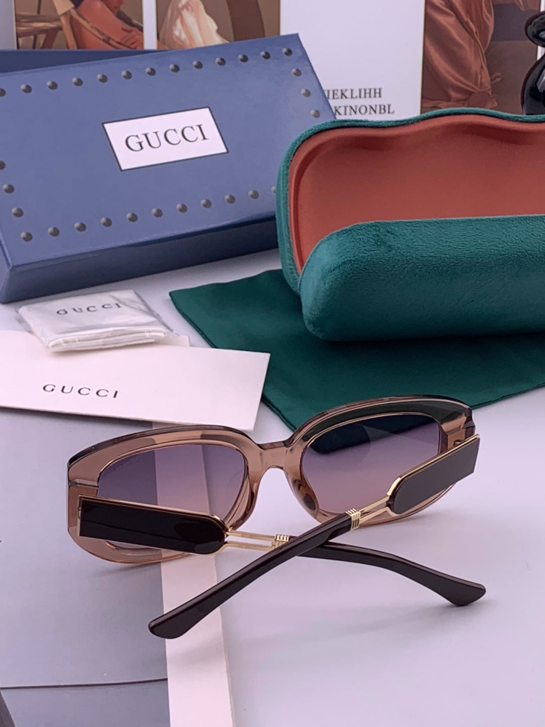 Gucci G0320 Polarized Square Black Lens Sunglasses for Women - detail image 6