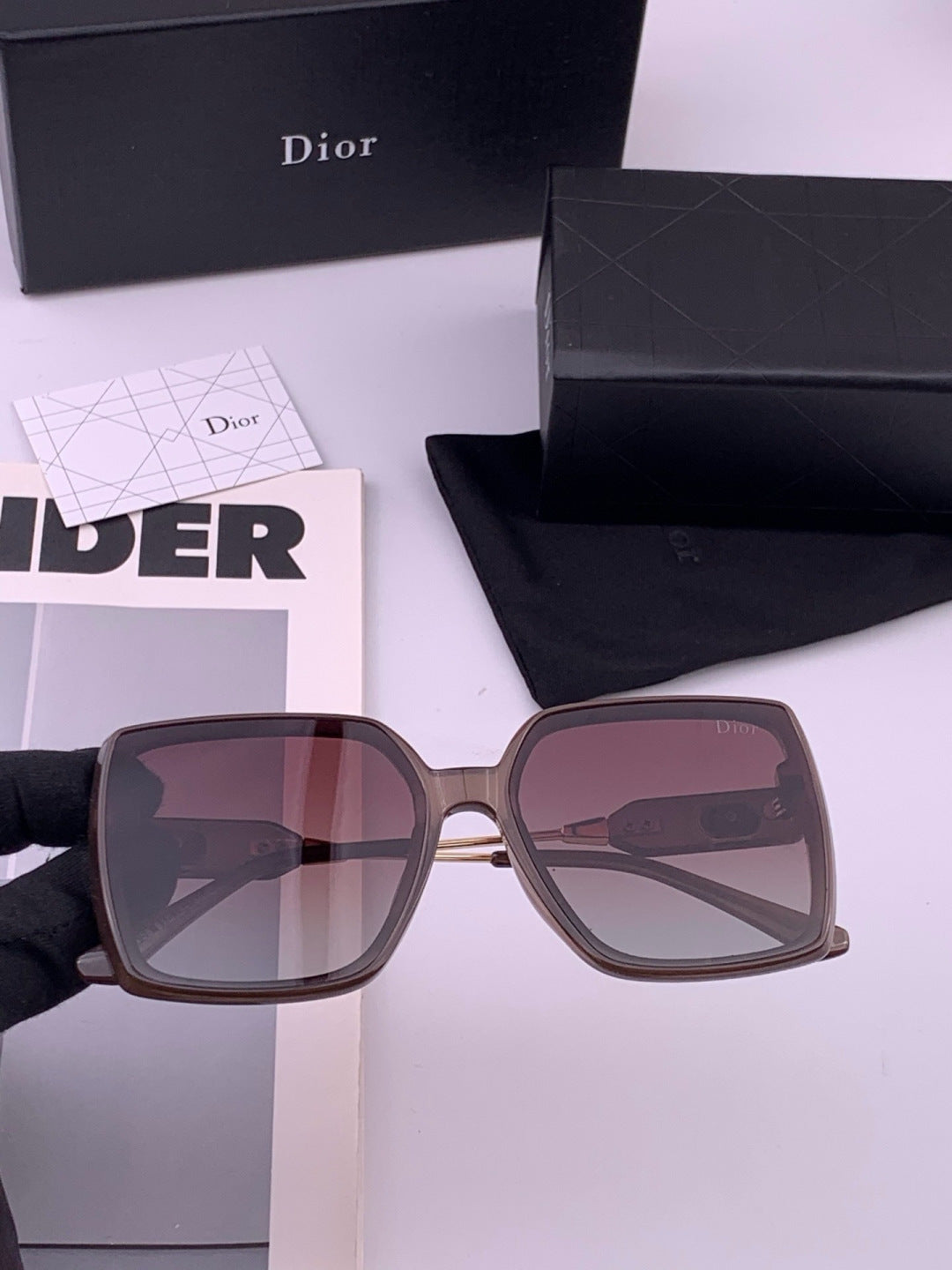 Dior CD6305 Polarized Square Gold Lens Sunglasses for Women - 415432