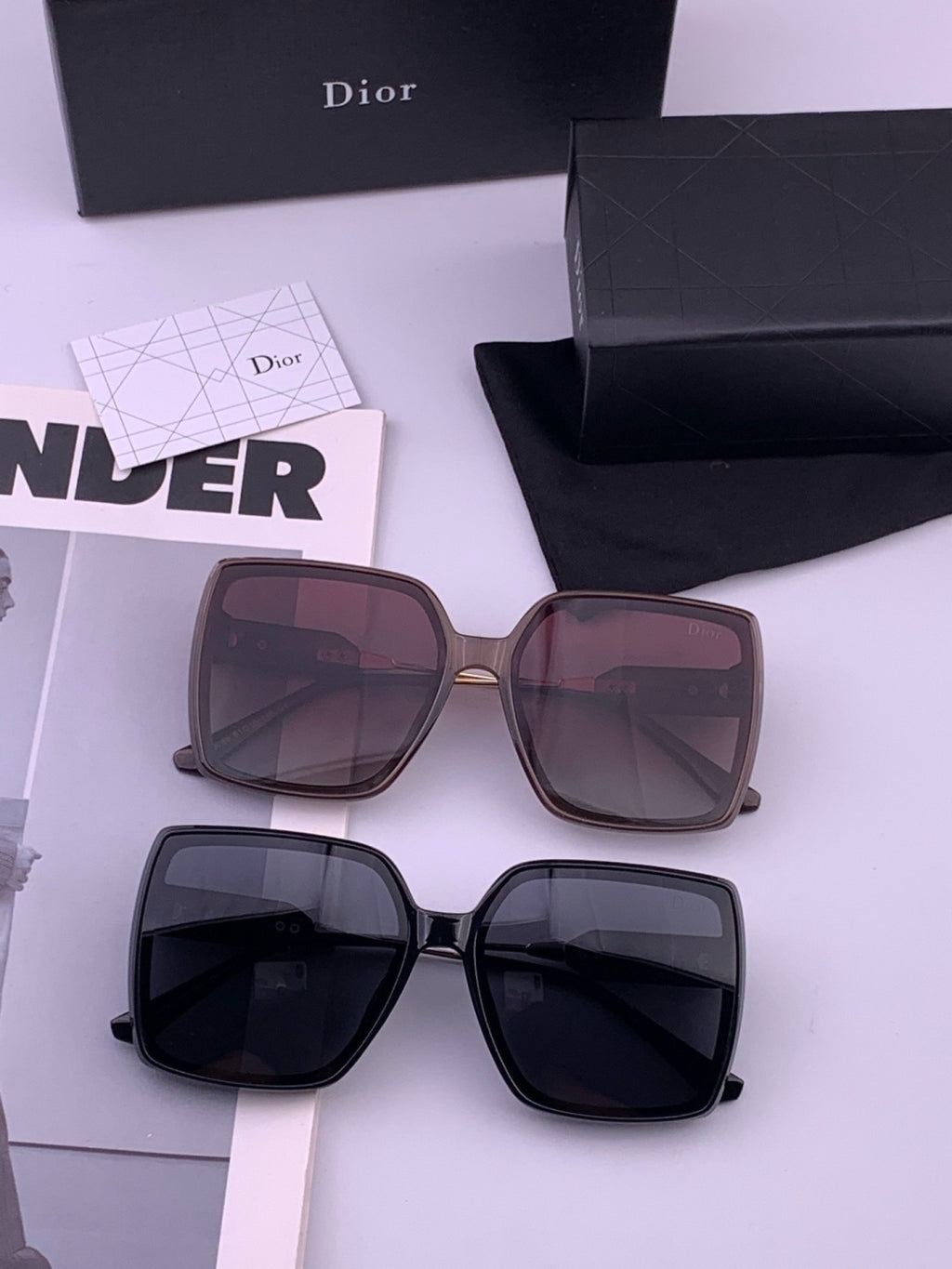 Dior CD6305 Polarized Square Gold Lens Sunglasses for Women - 415432 - detail image 7
