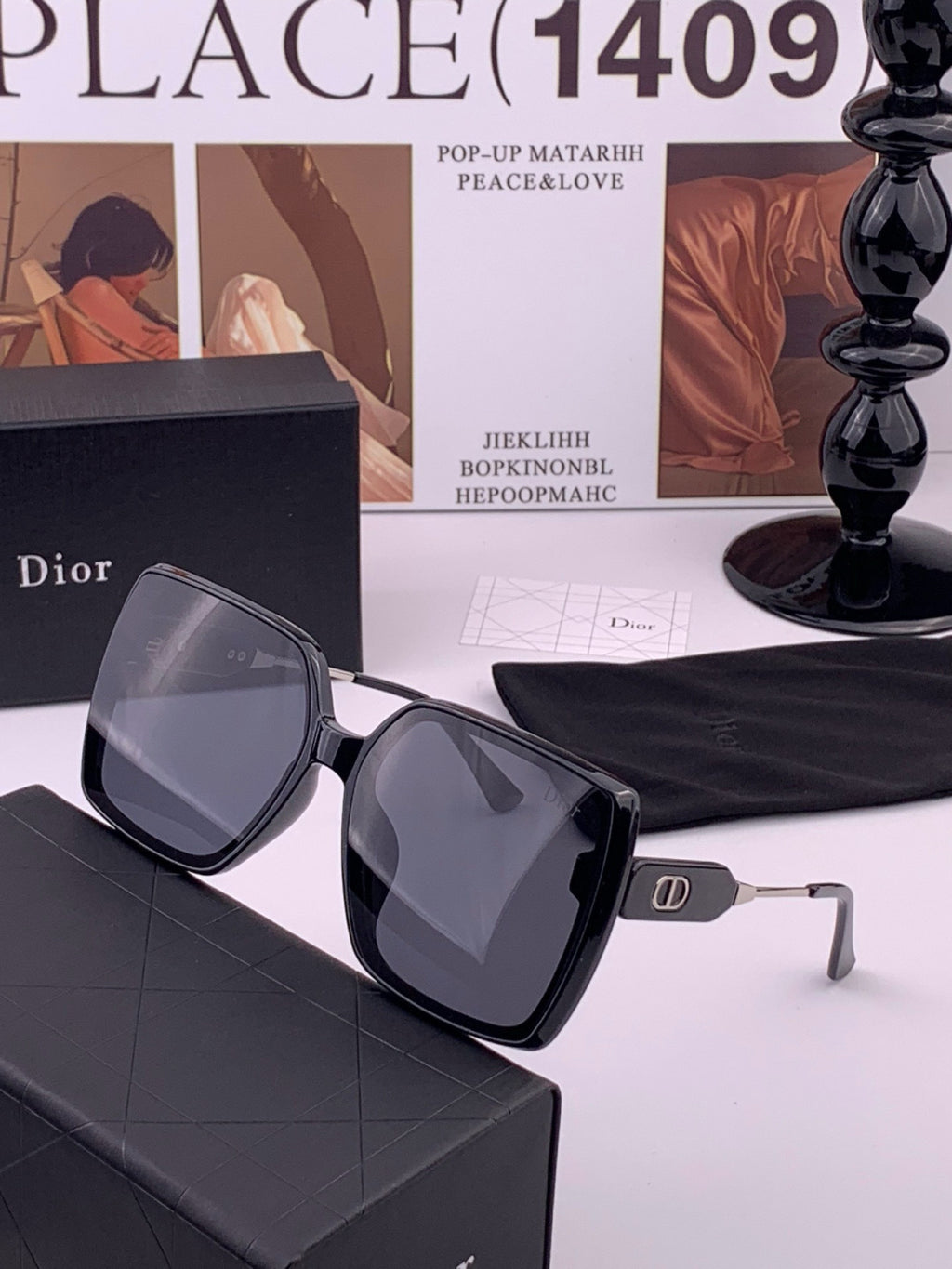 Dior CD6305 Polarized Square Gold Lens Sunglasses for Women - 415433 - detail image 2