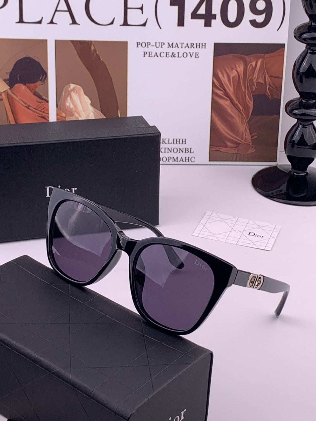 Dior CD67711 Polarized Square Black Lens Sunglasses for Women - 415434 - detail image 2