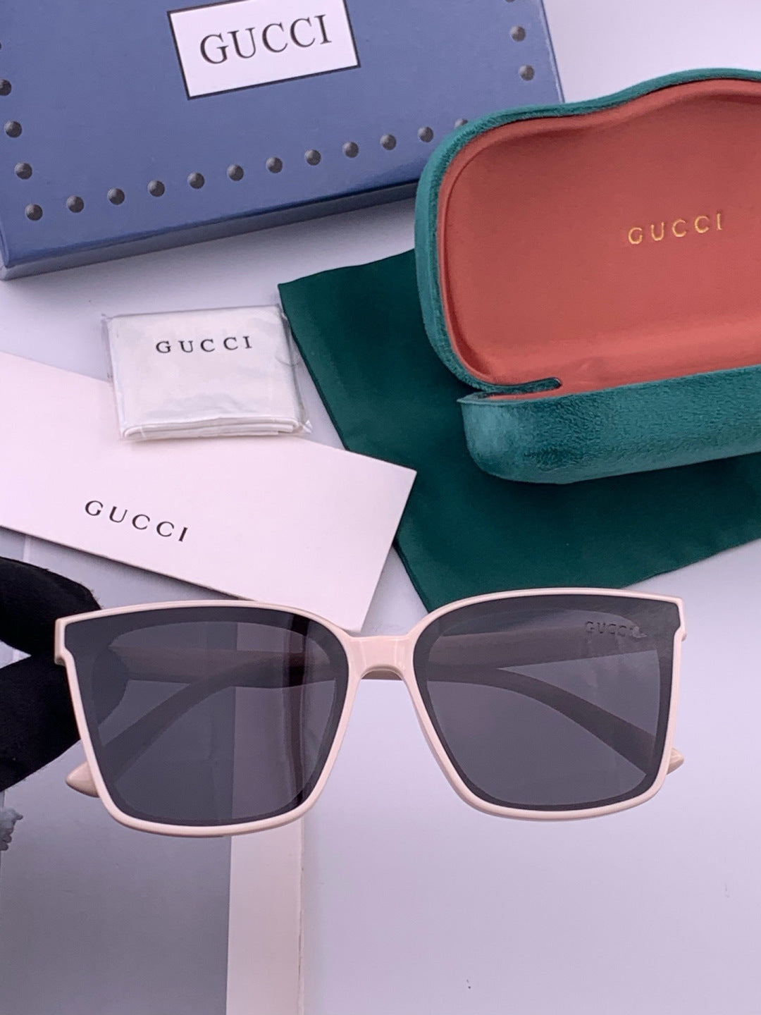 Gucci G02803 Polarized Square Red Lens Sunglasses for Women