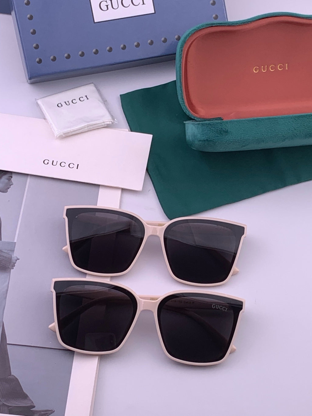Gucci G02803 Polarized Square Red Lens Sunglasses for Women - detail image 7