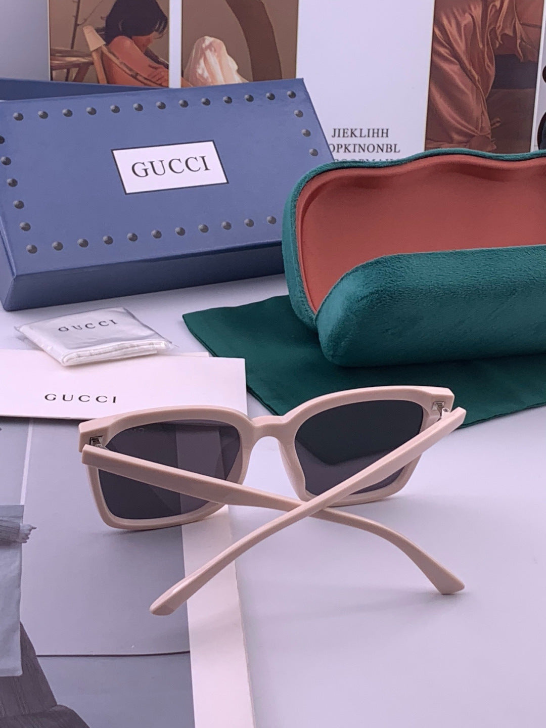 Gucci G02803 Polarized Square Red Lens Sunglasses for Women - detail image 6