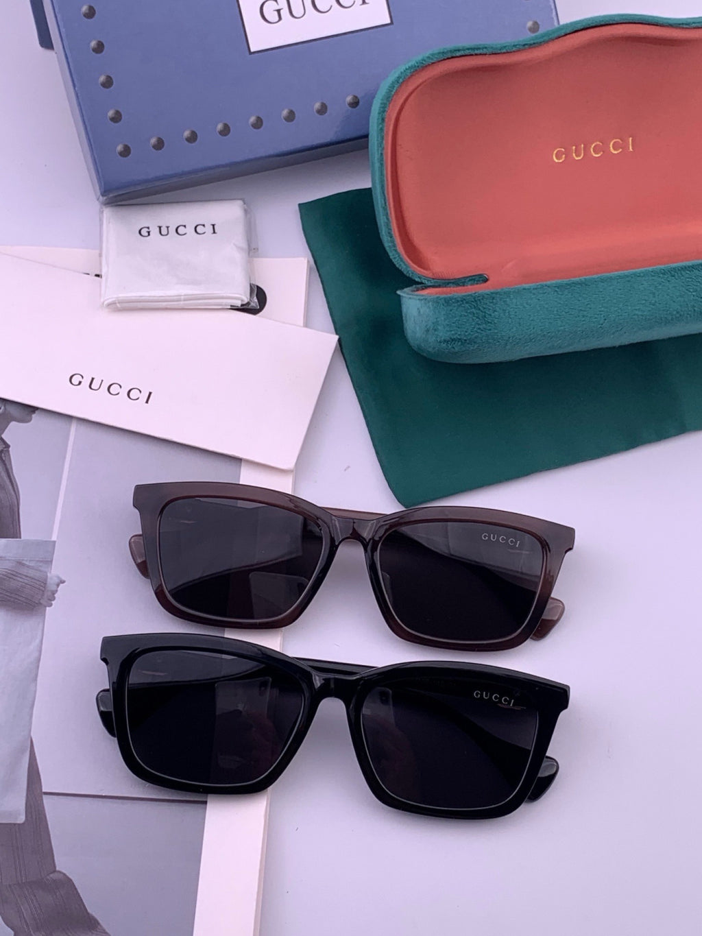 Gucci G0112 Polarized Square Black Lens Sunglasses for Women - detail image 6