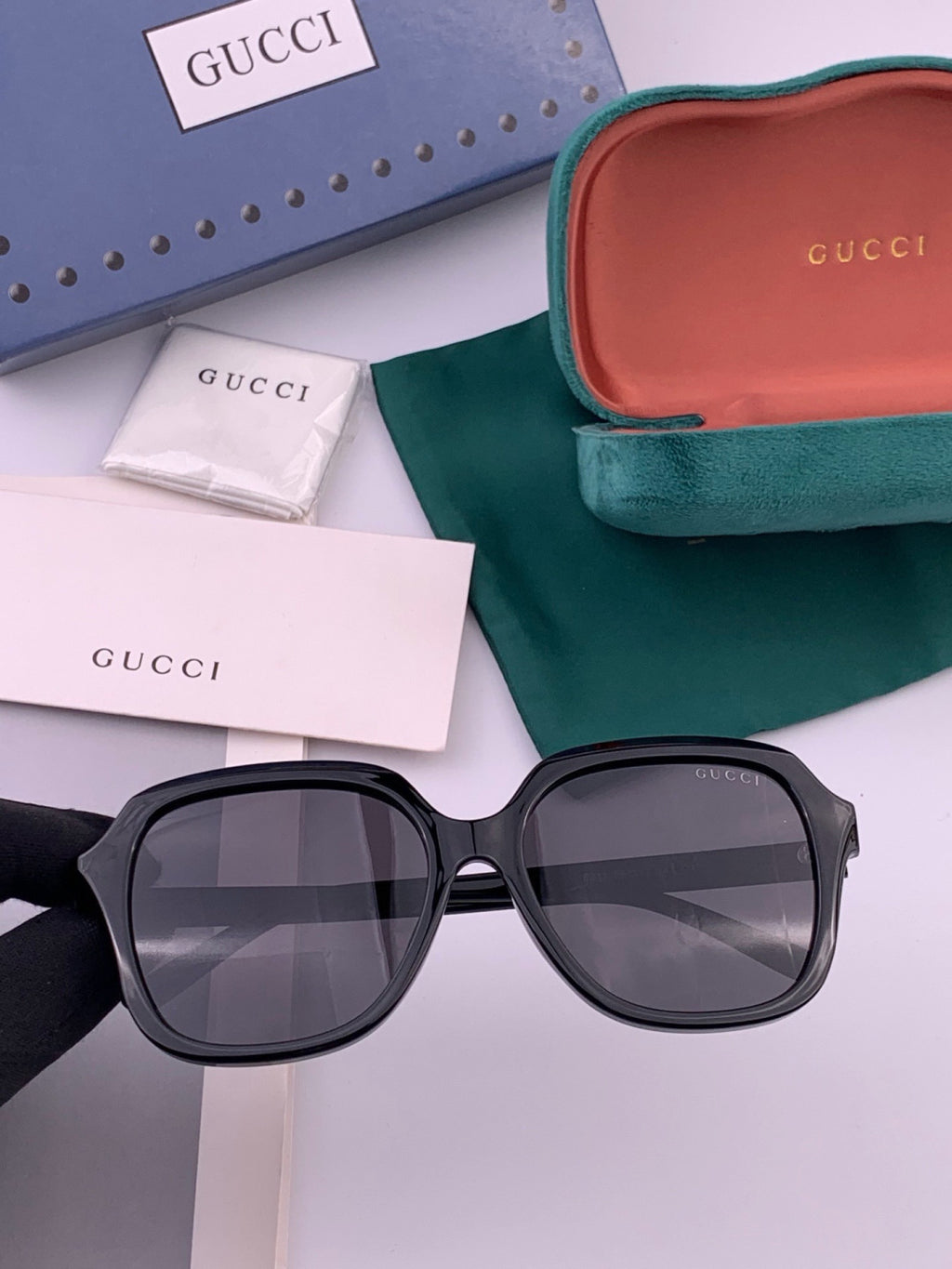 Gucci G1821 Polarized Square Black Lens Sunglasses for Women
