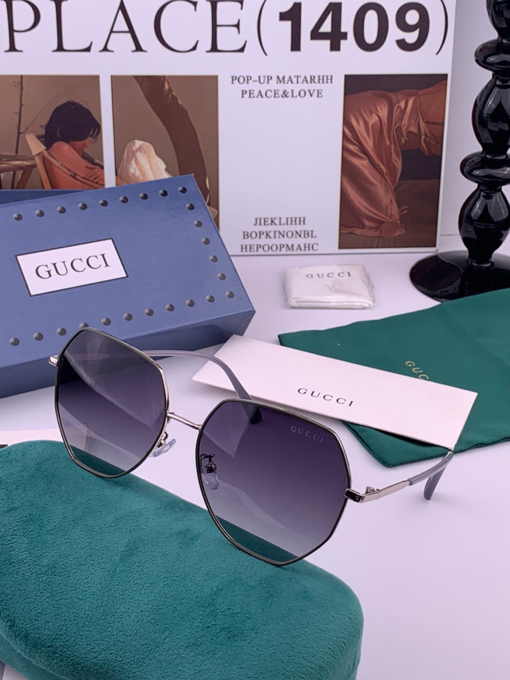 Gucci G1251 Polarized Round Brown Lens Sunglasses for Women - 415094 - detail image 2
