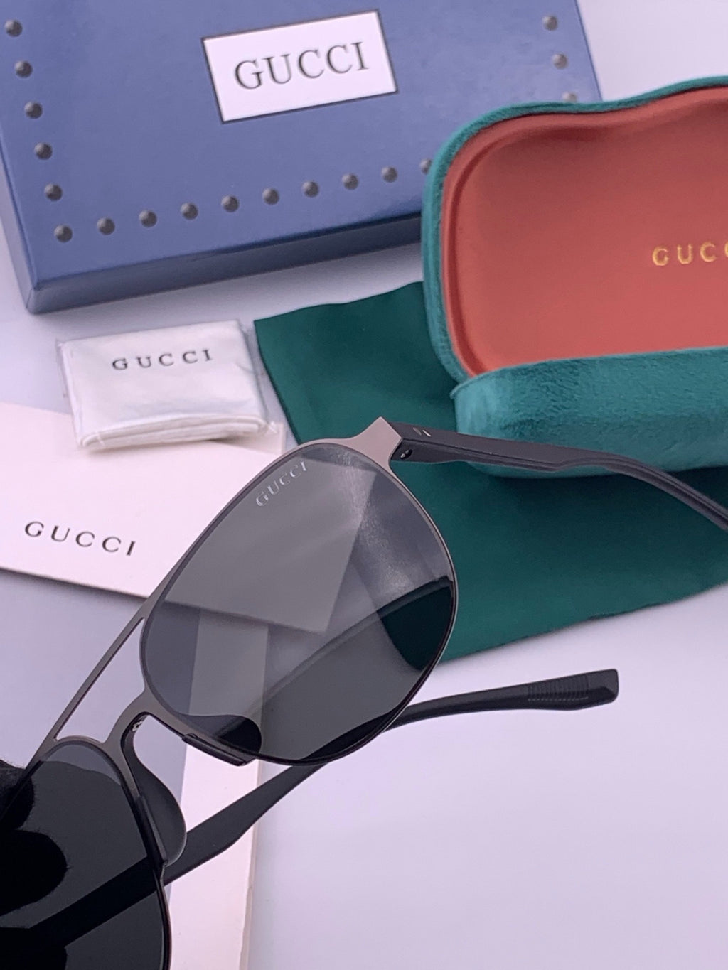 Gucci G2807 Polarized Aviator Black Lens Sunglasses for Men - 415058 - detail image 3