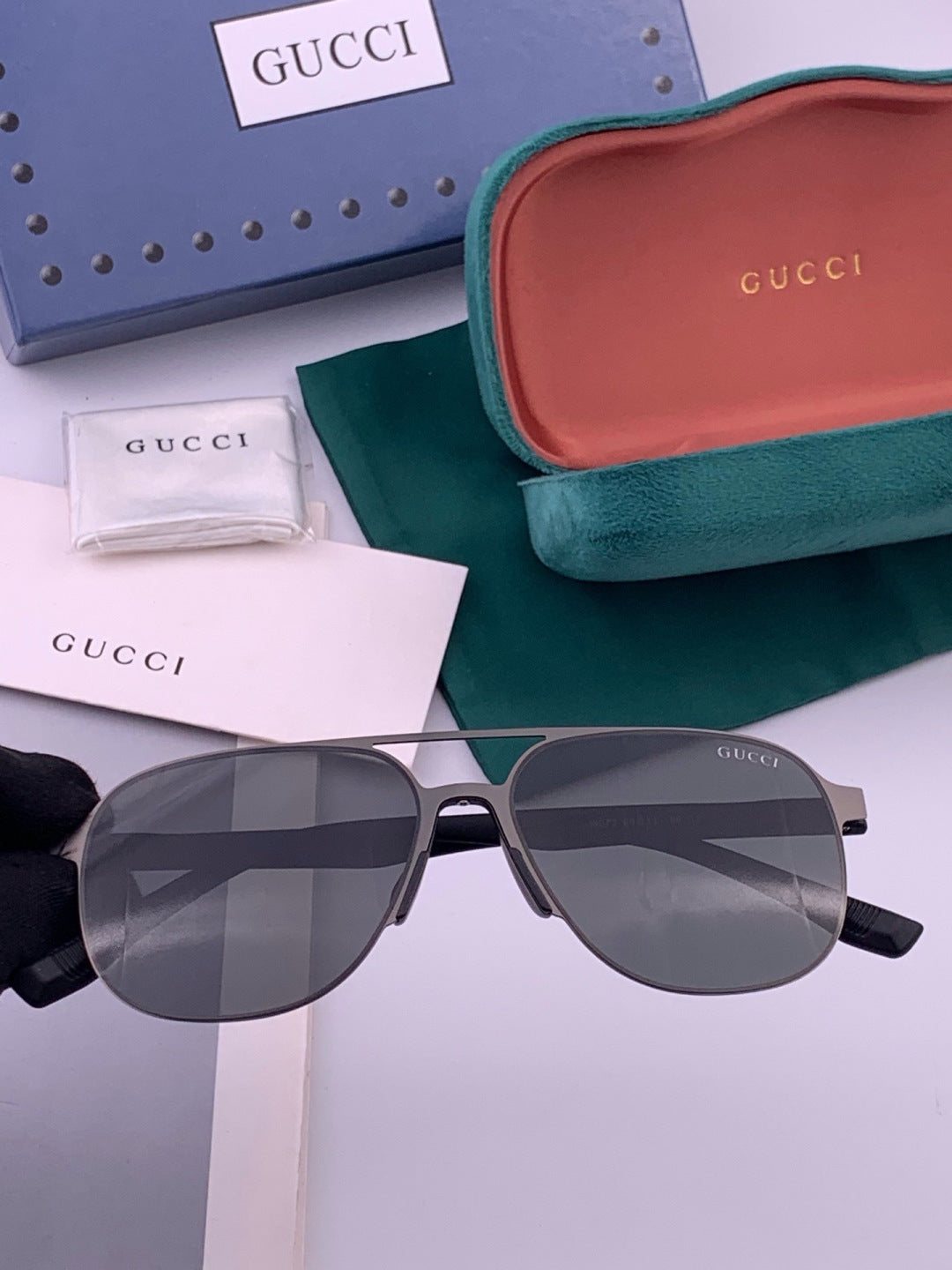 Gucci G2807 Polarized Aviator Black Lens Sunglasses for Men - 415058