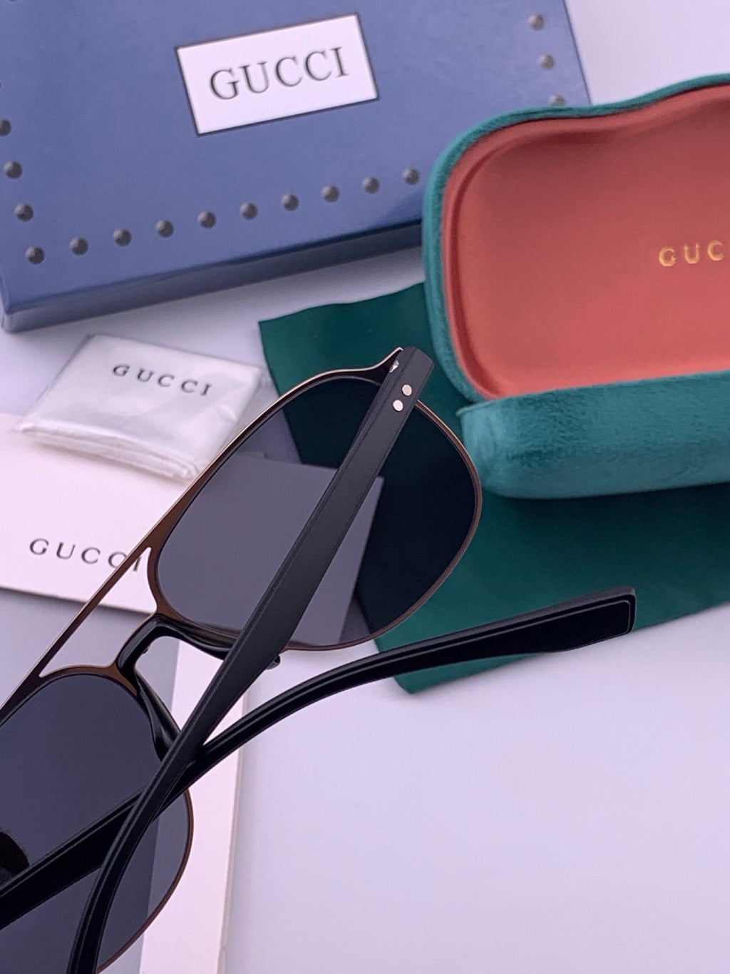 Gucci G2807 Polarized Aviator Black Lens Sunglasses for Men - 415059 - detail image 4