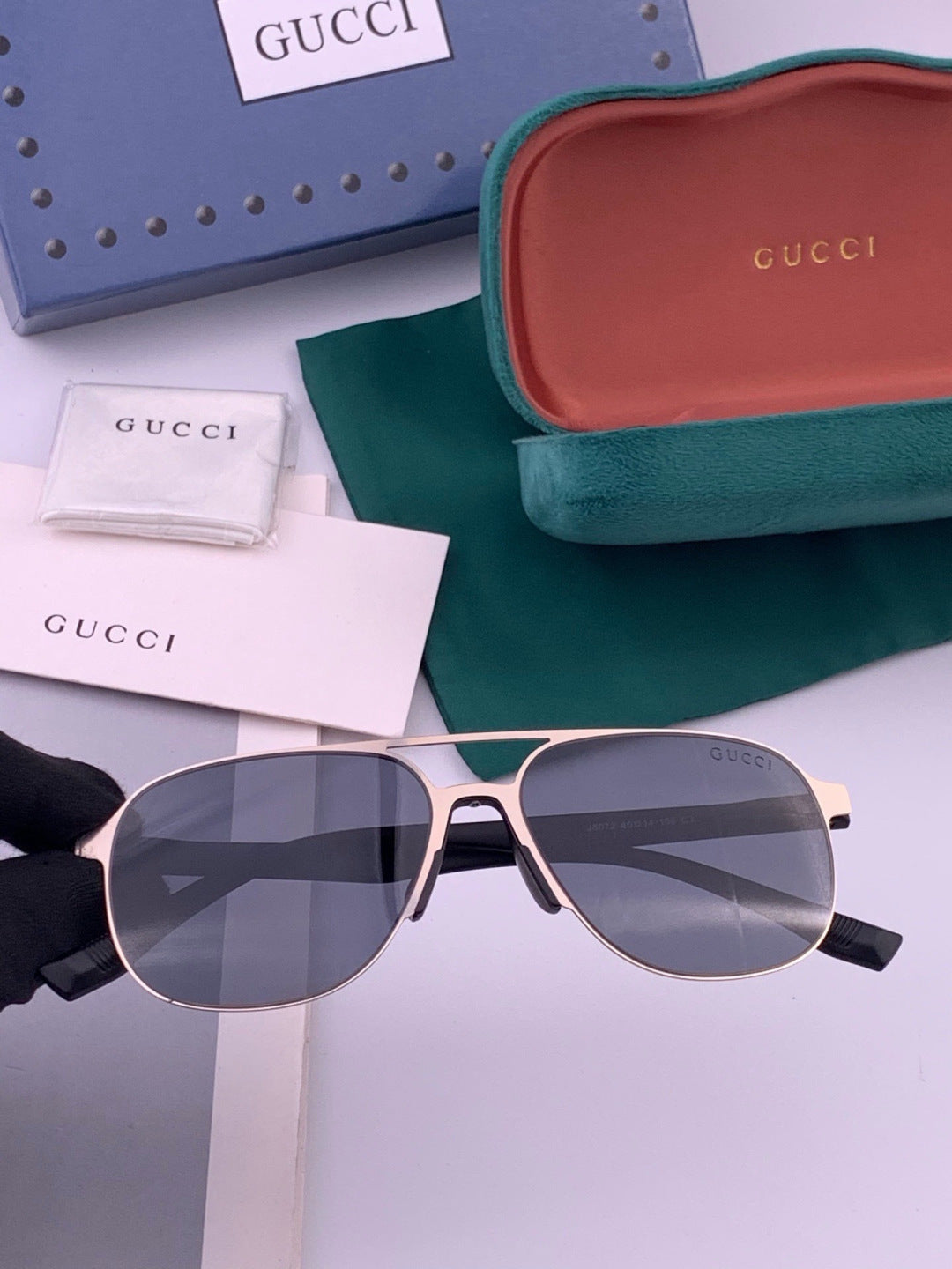Gucci G2807 Polarized Aviator Black Lens Sunglasses for Men - 415059