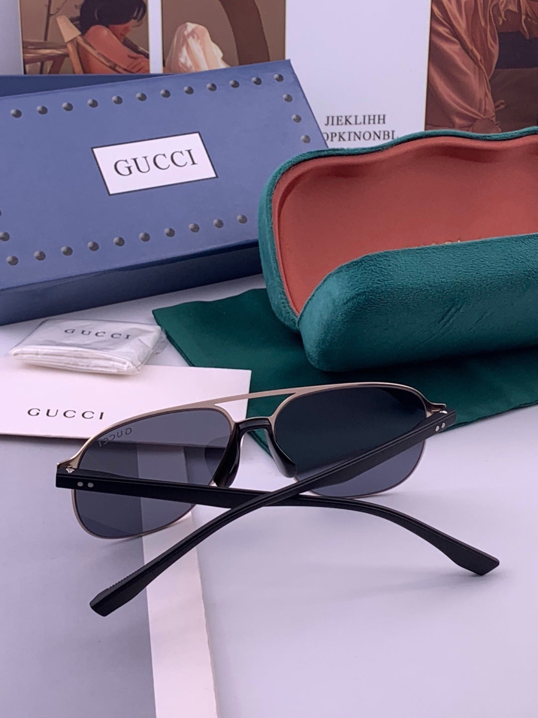Gucci G2807 Polarized Aviator Black Lens Sunglasses for Men - 415059 - detail image 7
