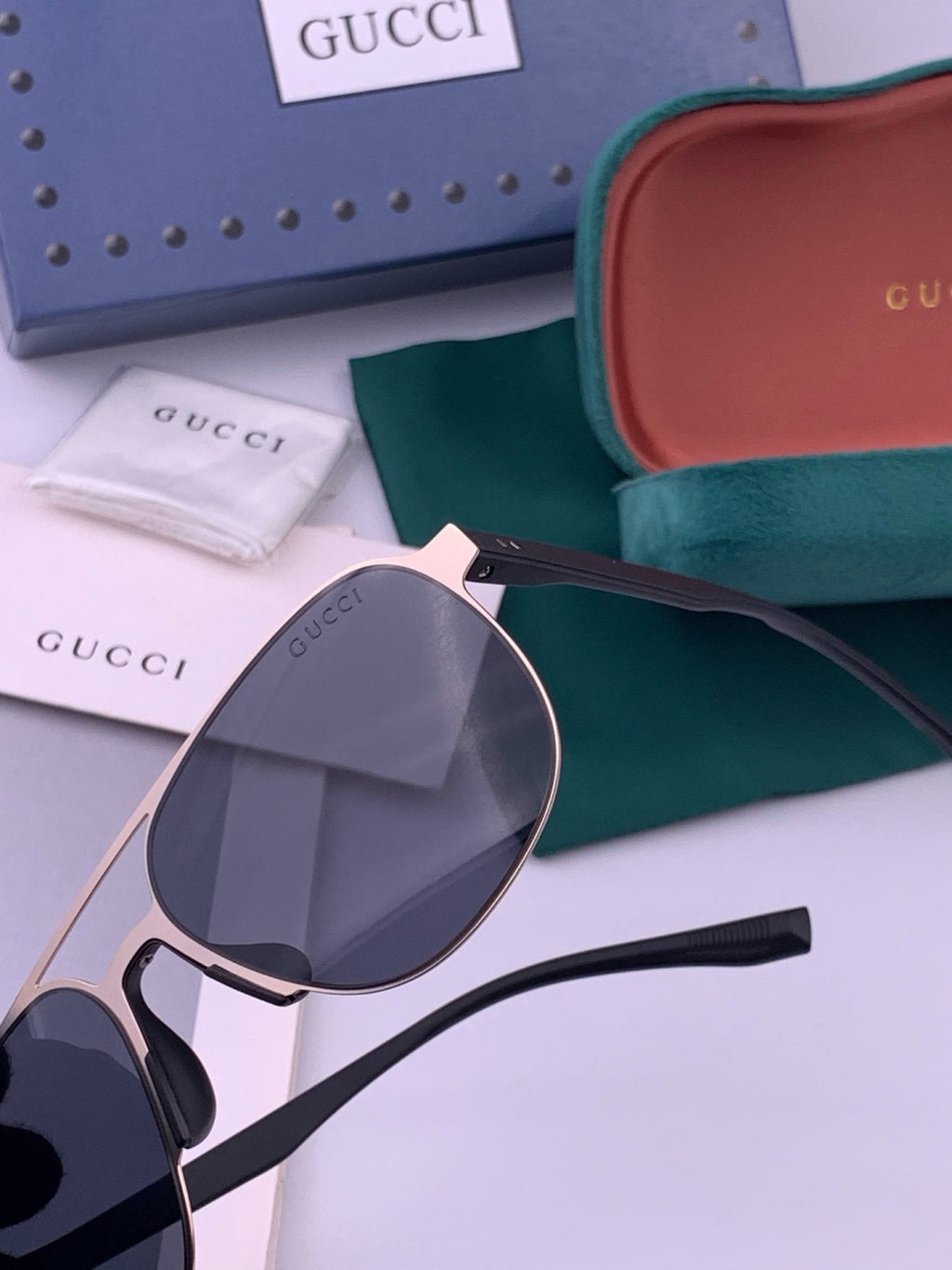 Gucci G2807 Polarized Aviator Black Lens Sunglasses for Men - 415059 - detail image 3