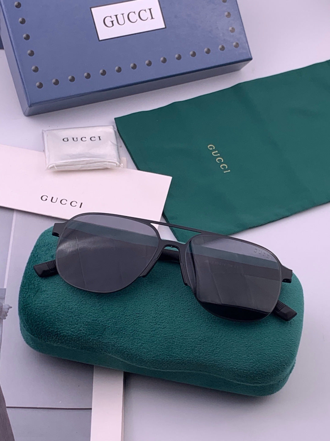 Gucci G2807 Polarized Aviator Black Lens Sunglasses for Men - 415060 - detail image 5