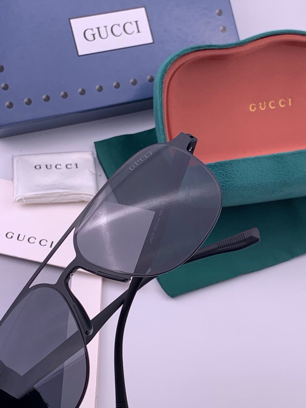 Gucci G2807 Polarized Aviator Black Lens Sunglasses for Men - 415060 - detail image 4