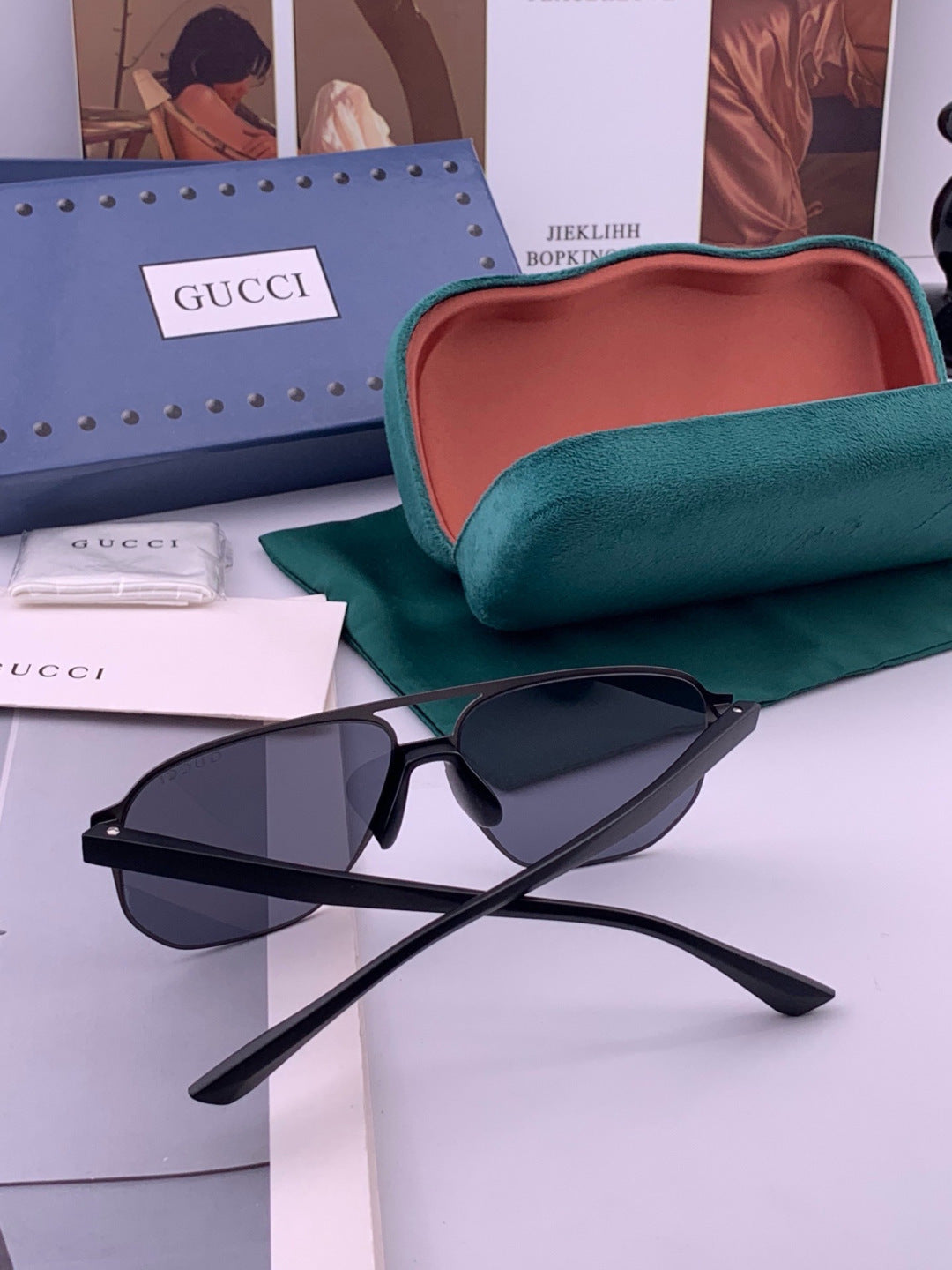 Gucci G1225 Polarized Aviator Brown Lens Sunglasses for Men - detail image 7
