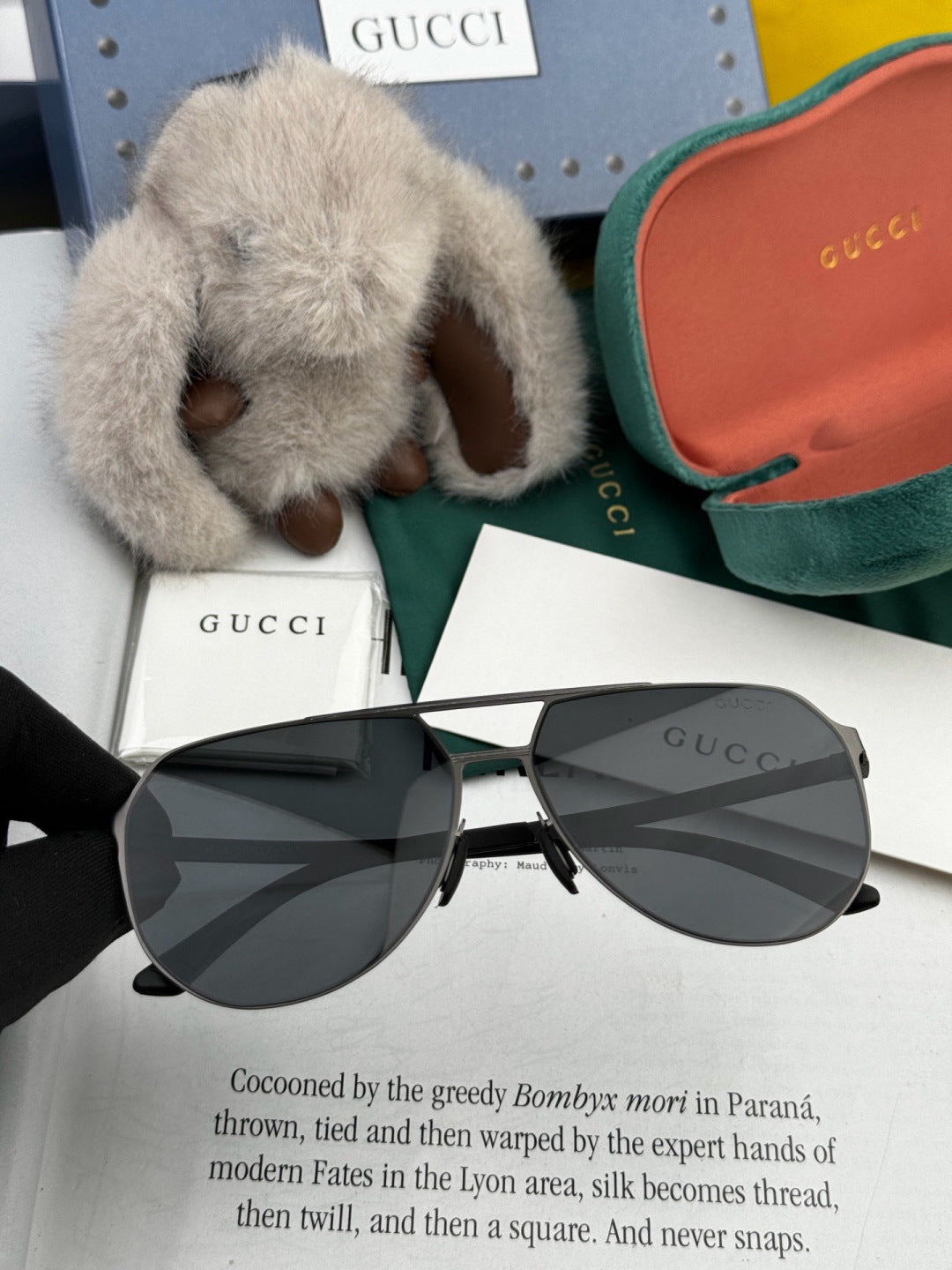 Gucci G2380 Polarized Aviator Gold Lens Sunglasses for Men - 415070