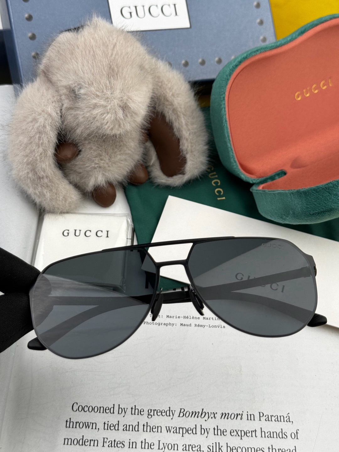 Gucci G2380 Polarized Aviator Gold Lens Sunglasses for Men - 415070 - detail image 3