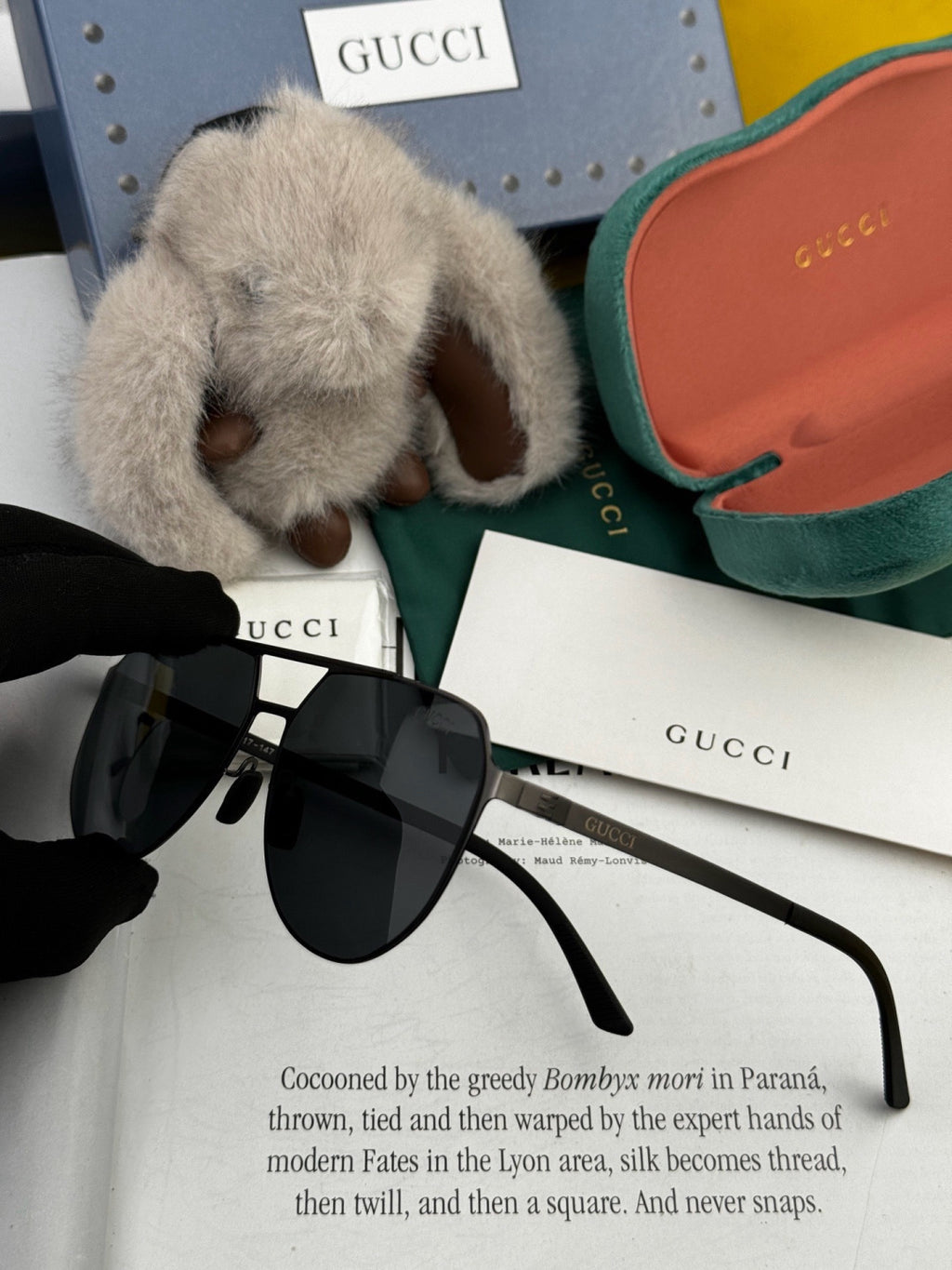 Gucci G2380 Polarized Aviator Gold Lens Sunglasses for Men - 415070 - detail image 4