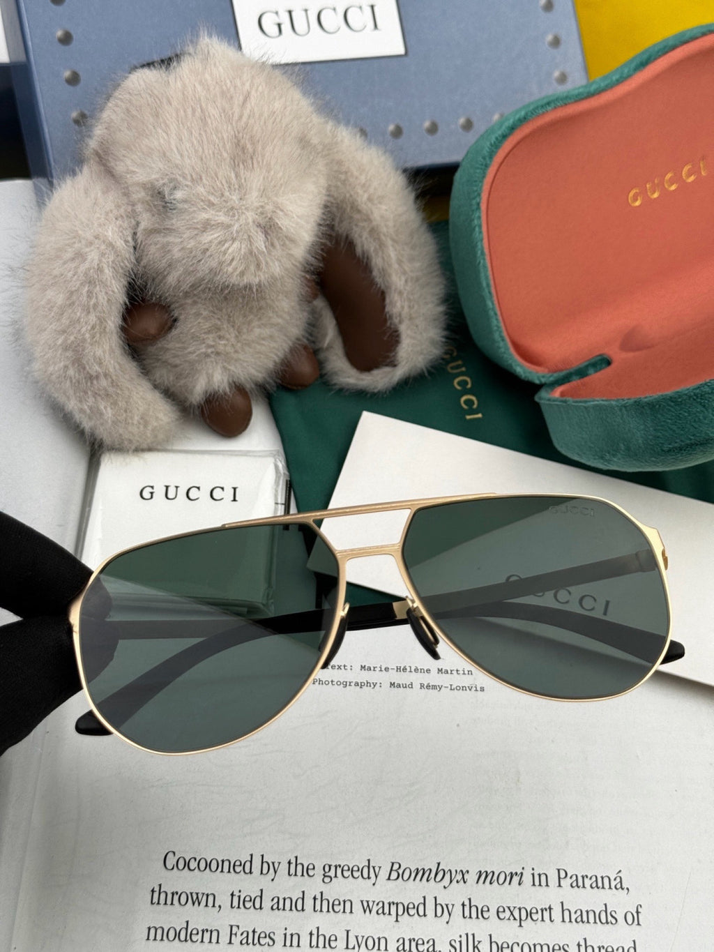 Gucci G2380 Polarized Aviator Gold Lens Sunglasses for Men - 415070 - detail image 2