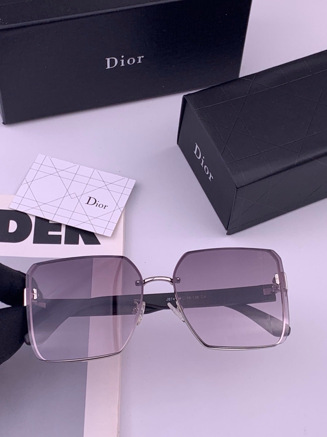 Dior CD0238 Polarized Square Gold Lens Sunglasses for Women - 415454