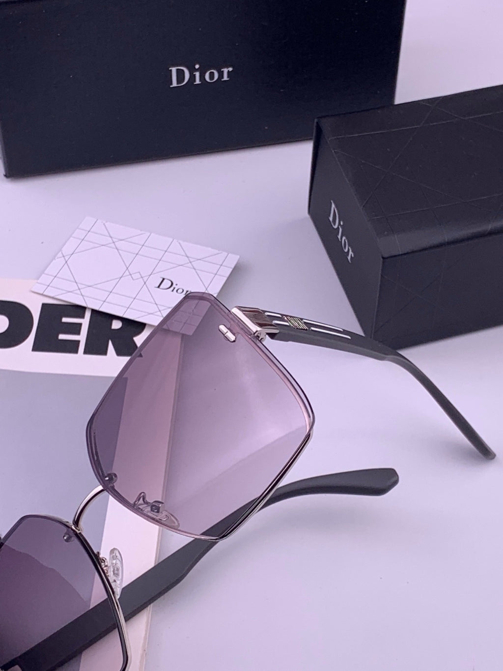 Dior CD0238 Polarized Square Gold Lens Sunglasses for Women - 415454 - detail image 3