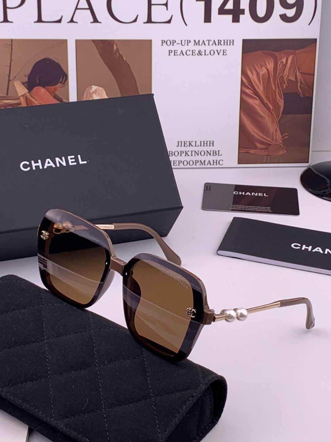 Chanel CH1910 Polarized Oversized Gold Lens Sunglasses for Men & Wome - 415245 - detail image 2
