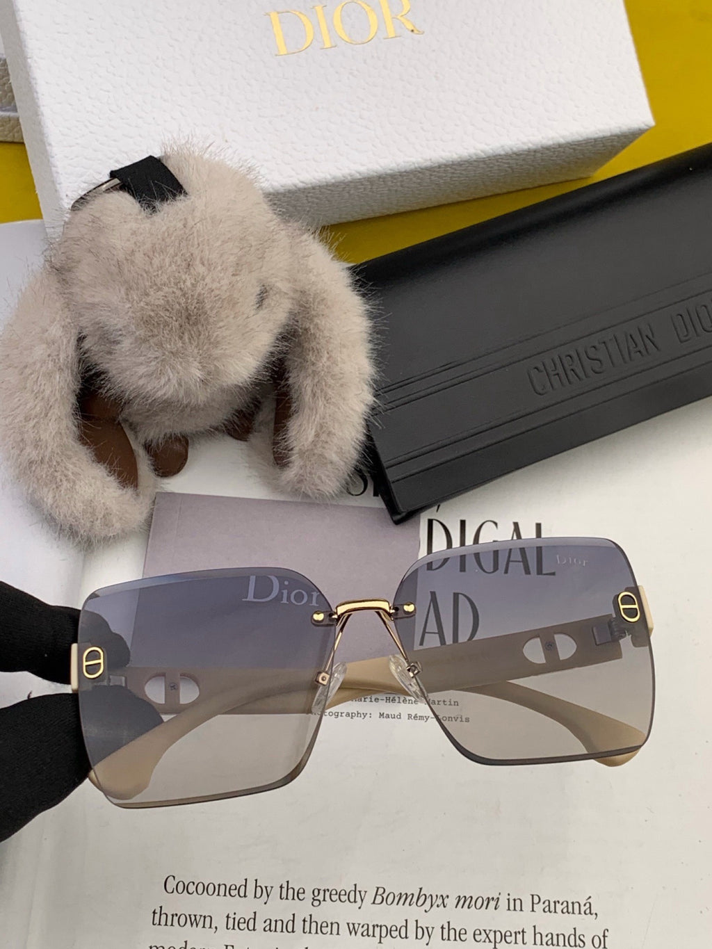 Dior D3550 Square Black Lens Sunglasses for Men & Women - 415456 - detail image 3