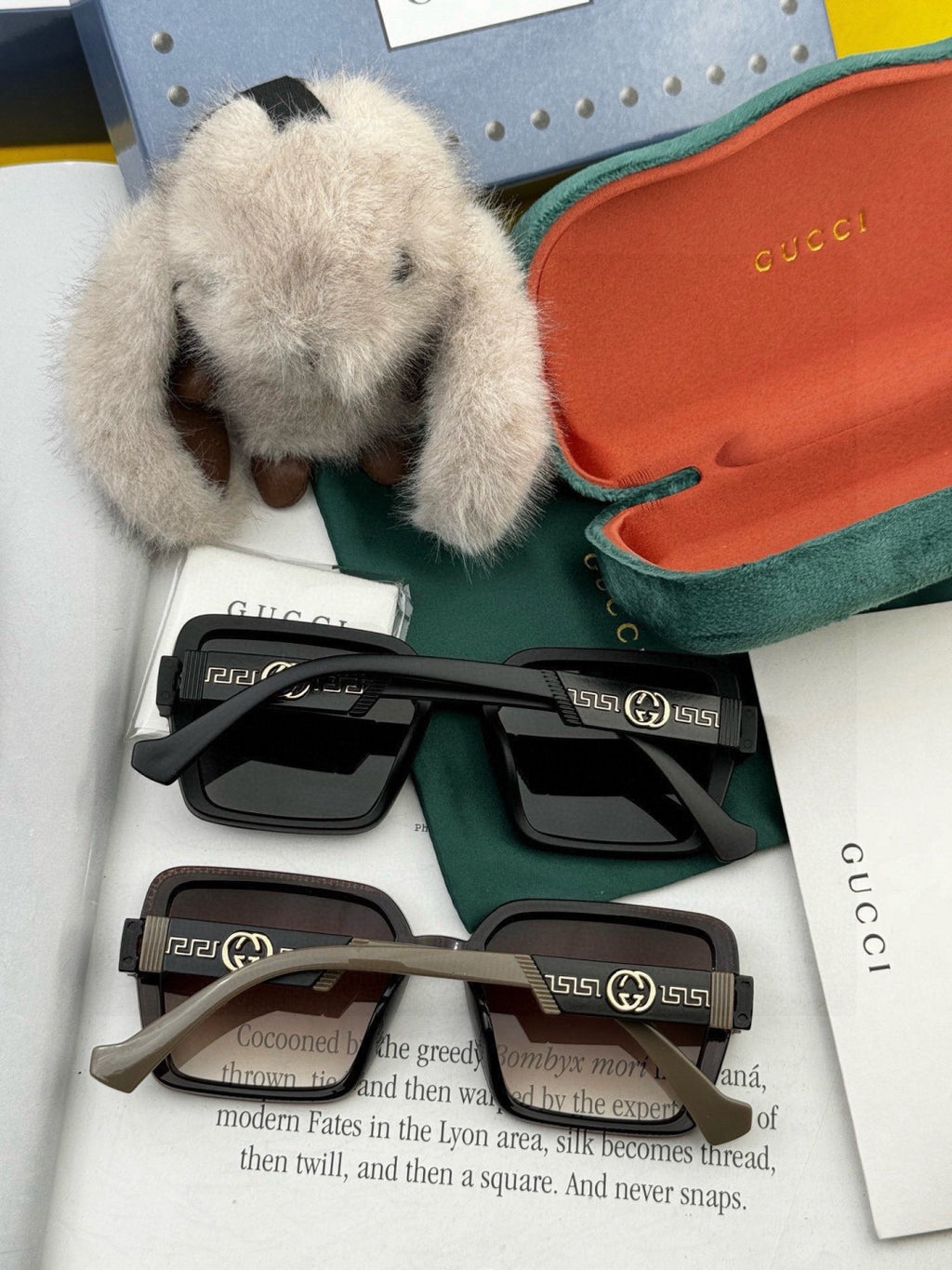 Gucci G6130 Square Gold Lens Sunglasses for Men & Women - detail image 4