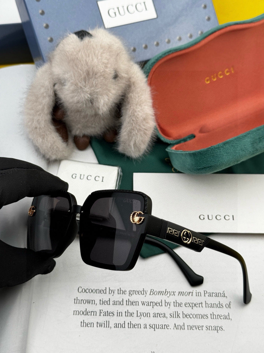 Gucci G6130 Square Gold Lens Sunglasses for Men & Women