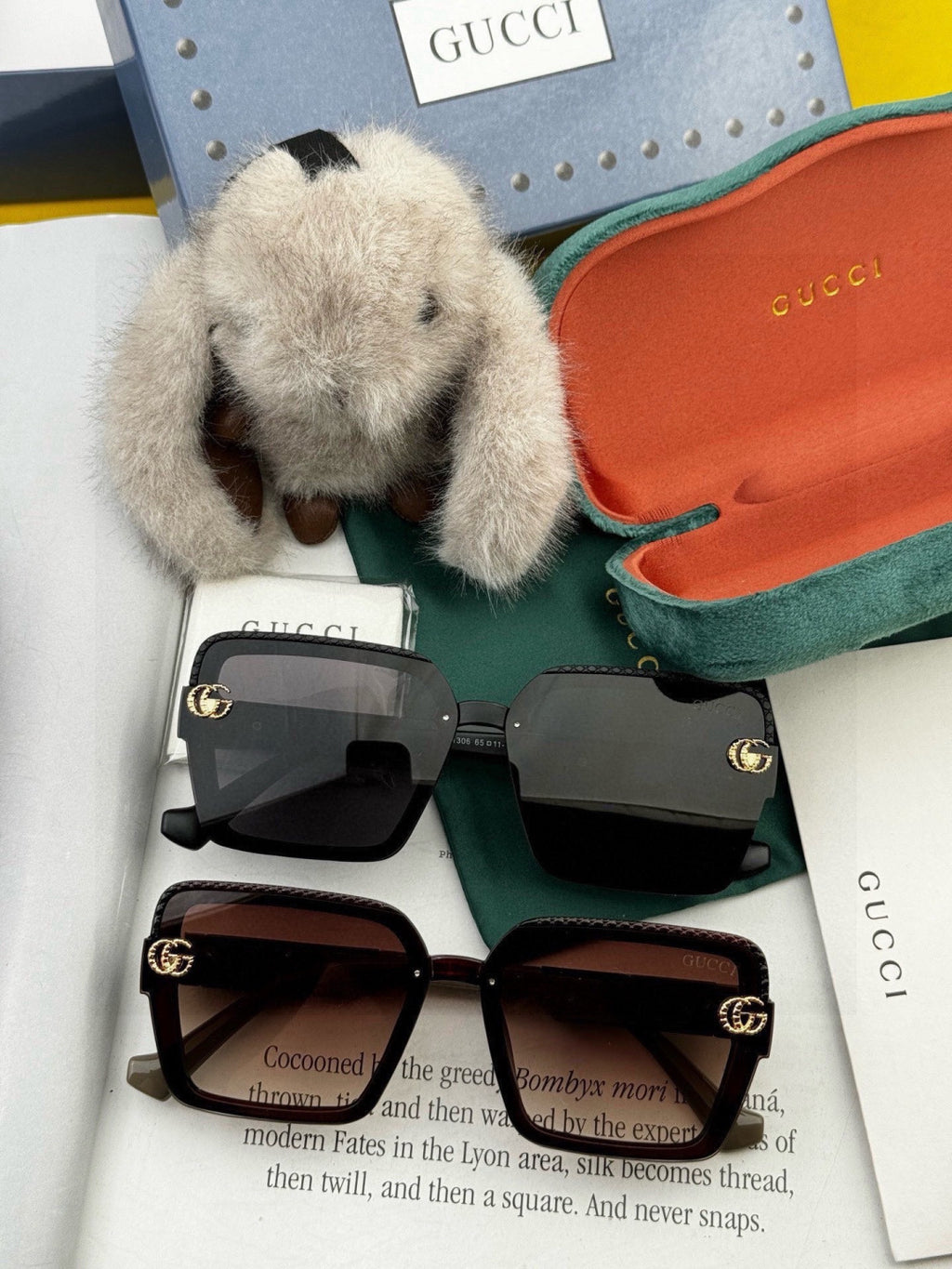 Gucci G6130 Square Gold Lens Sunglasses for Men & Women - detail image 5