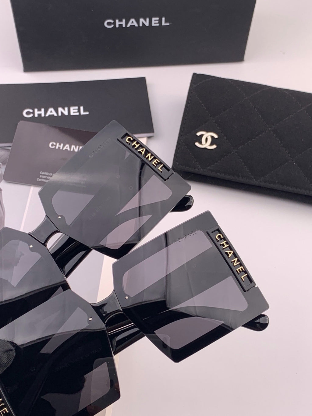 Chanel CH8615 Polarized Square Gold Lens Sunglasses for Women - 415251 - detail image 4