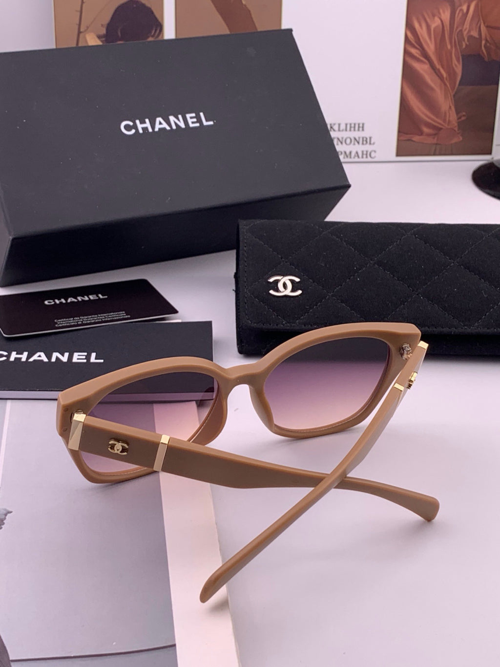 Chanel CH47004 Oversized Purple Lens Sunglasses for Men & Women - 415231 - detail image 7