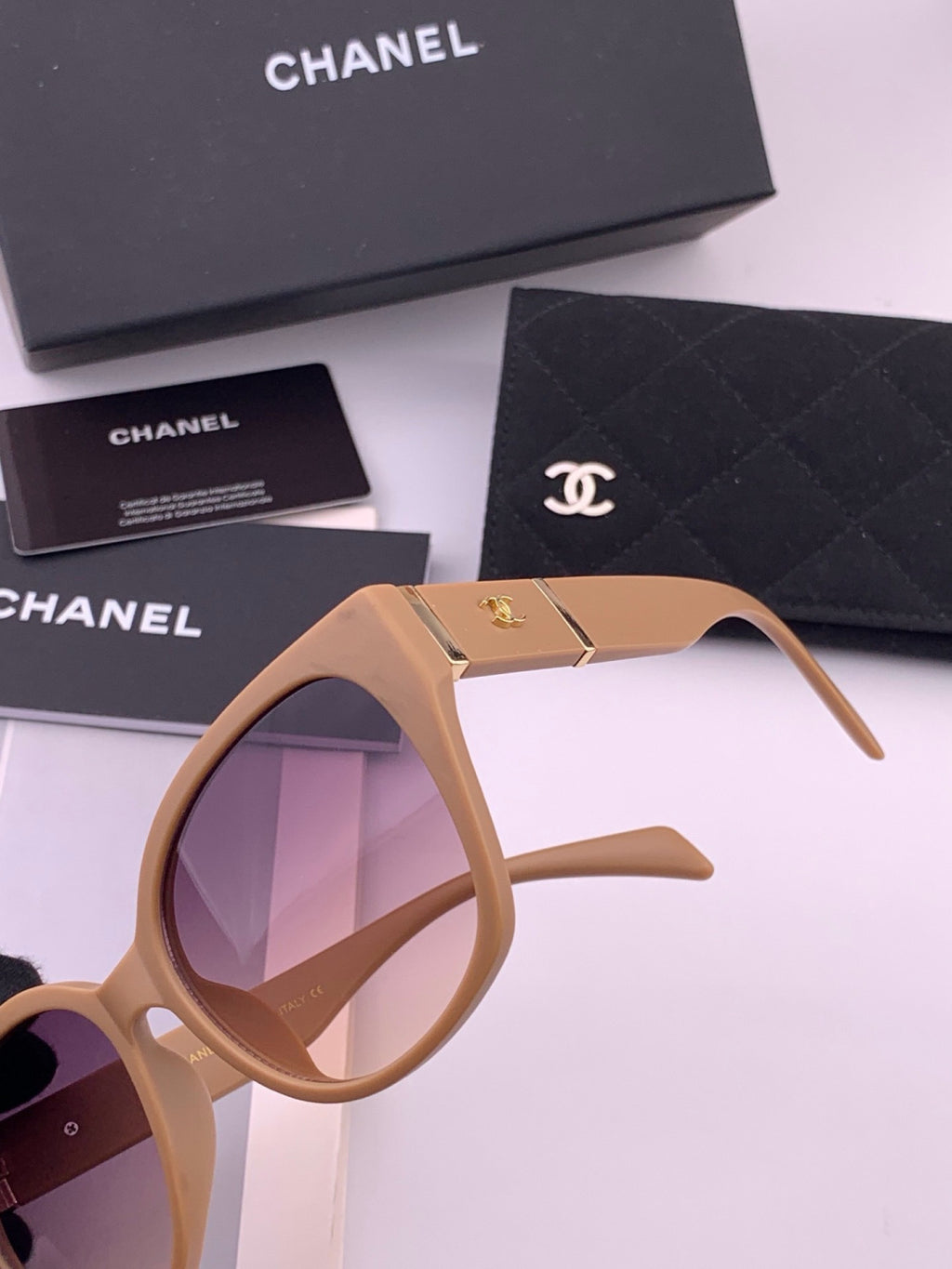Chanel CH47004 Oversized Purple Lens Sunglasses for Men & Women - 415231 - detail image 3