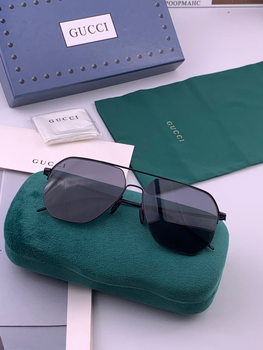 Gucci G3227 Polarized Aviator Gold Lens Sunglasses for Men - 415004 - detail image 6