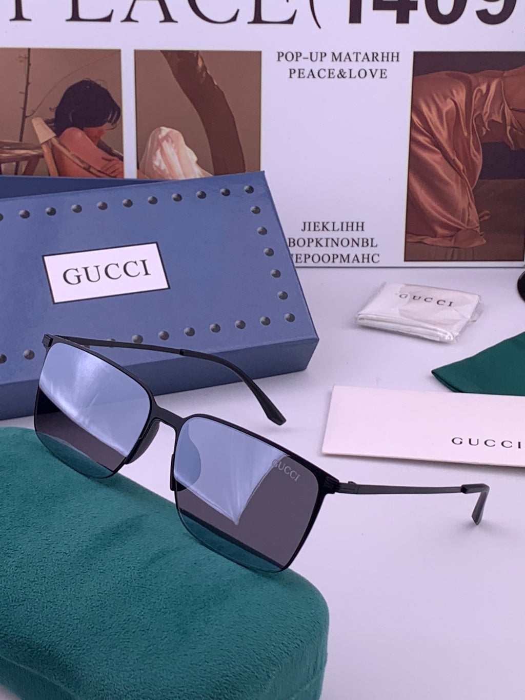 Gucci G01810 Polarized Aviator Gold Lens Sunglasses for Men - 415011 - detail image 2