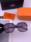 Hermès H2108 Square Gold Lens Sunglasses for Men & Women - 432999