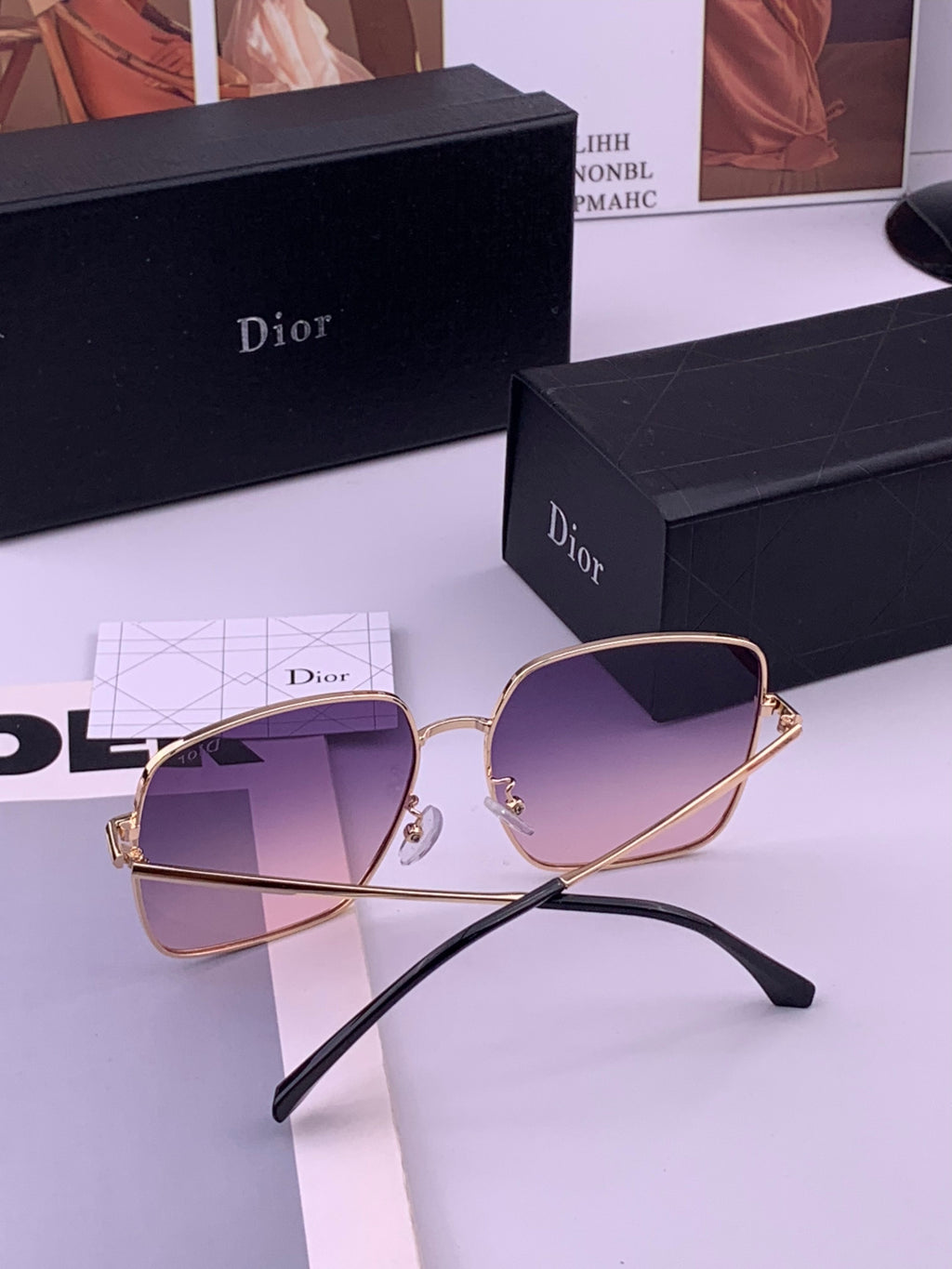 Dior D5813 Polarized Square Black Lens Sunglasses for Men & Women - 431841 - detail image 6