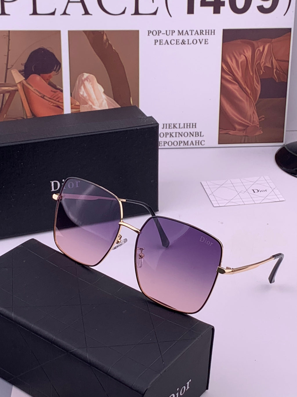 Dior D5813 Polarized Square Black Lens Sunglasses for Men & Women - 431841 - detail image 2