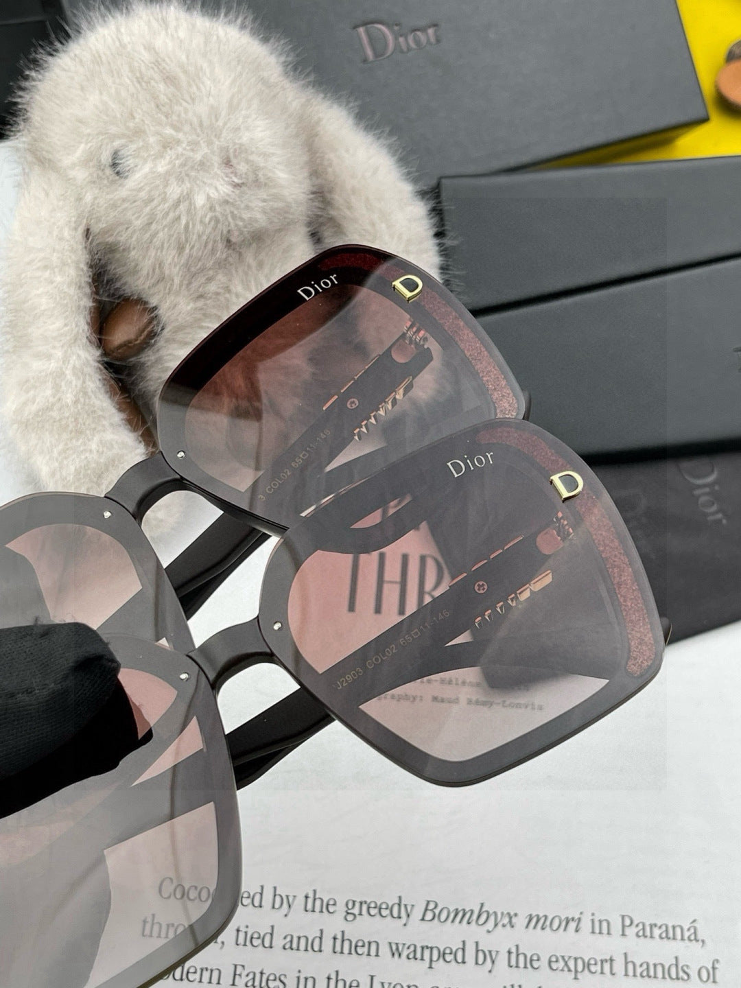Dior CD3290 Polarized Square Black Lens Sunglasses for Women - 431868 - detail image 5