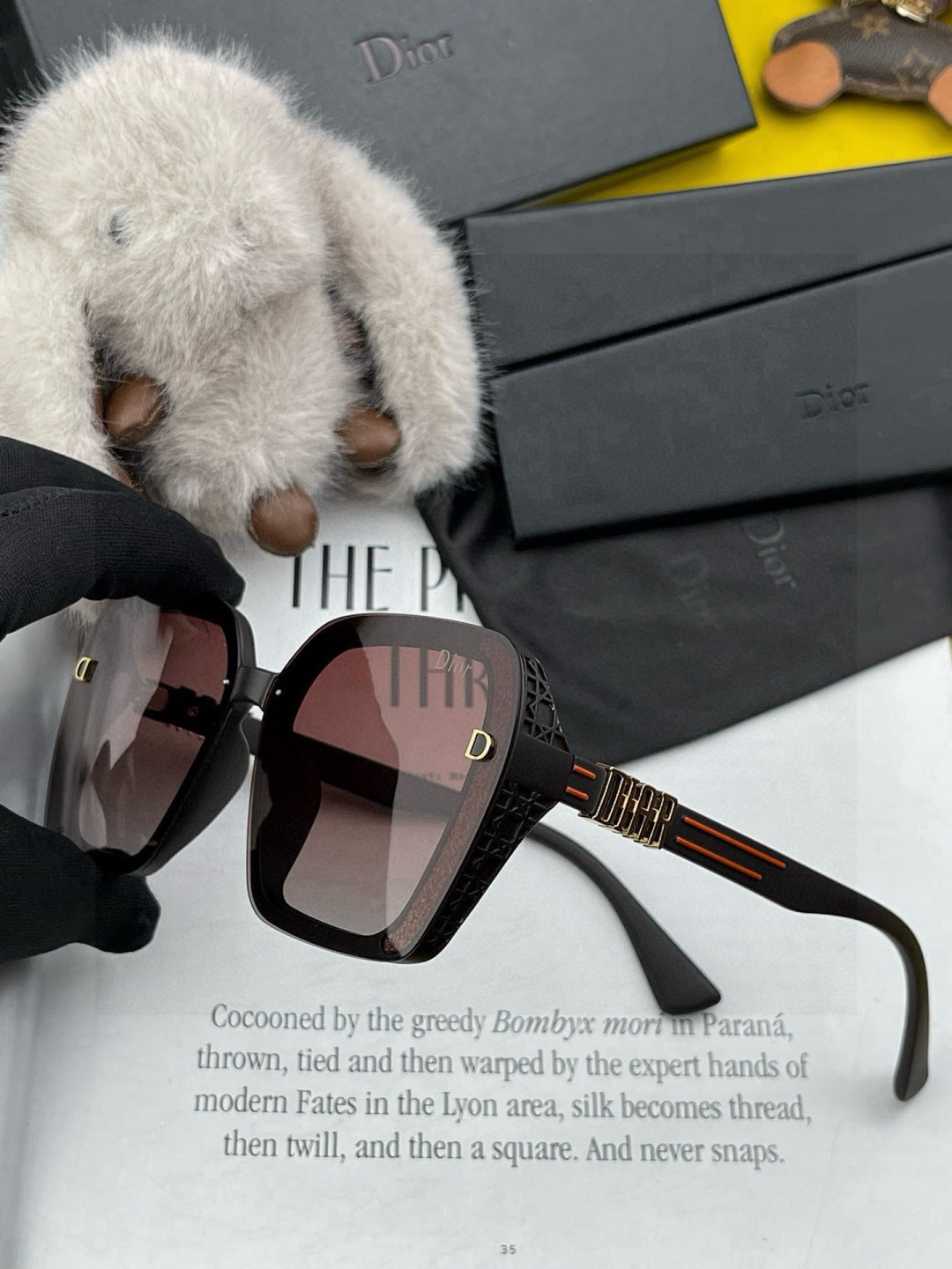 Dior CD3290 Polarized Square Black Lens Sunglasses for Women - 431868 - detail image 3