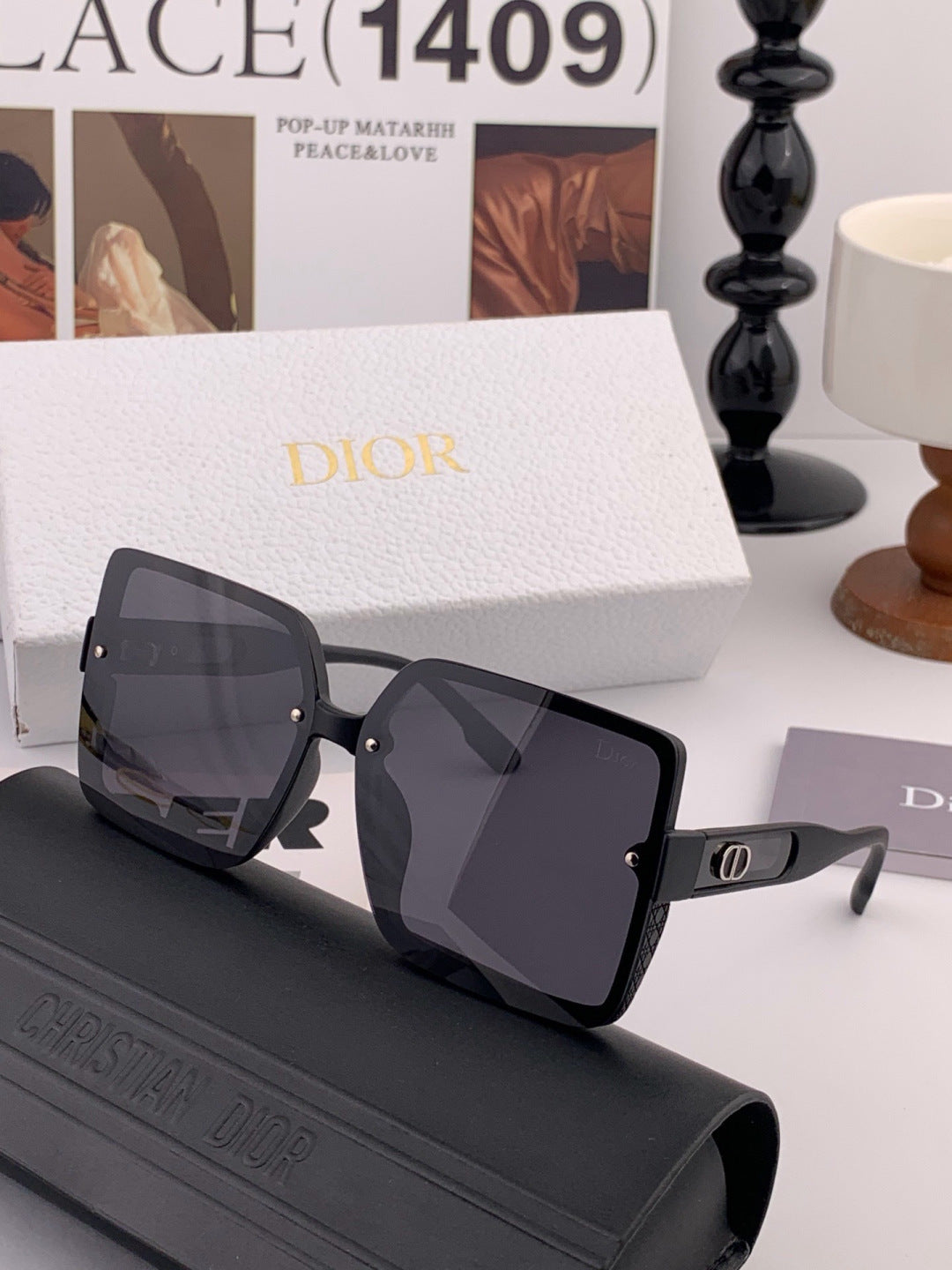 Dior CD2727 Polarized Square Red Lens Sunglasses for Women - 431869 - detail image 4